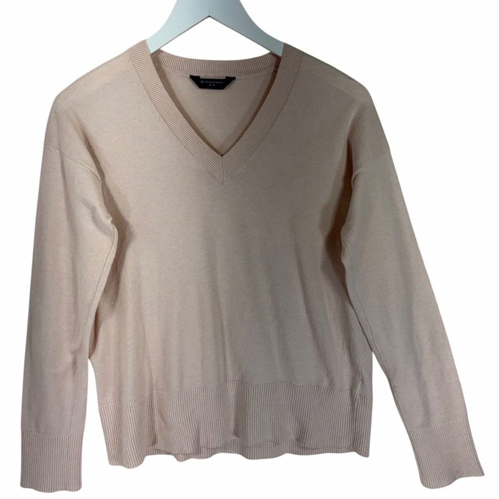 DENVER HAYES Light peach nude V-Neck Women's Sweater size small - Picture 4 of 14